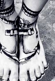 Motivo tatuaggio ancoraggio piede