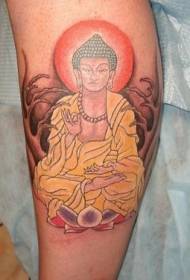 mafaufau loloto Buddha statue tattoo i le vaomatua o le povi