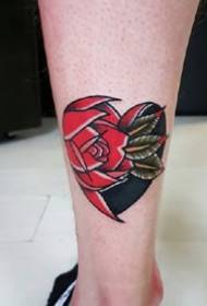 Heart-shaped school tattoo: a set of love-shaped tattoo designs in school style