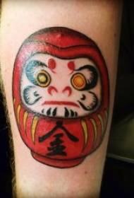 Japānas Dharma tetovējums dīvainais un noslēpumainais Dharmas labvēlīgais leļļu tetovējums
