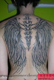 zēnu atpakaļ modes skaists spārnu tetovējums modelis