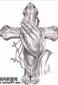 Patrún Tattoo Faith Cross Manuscript