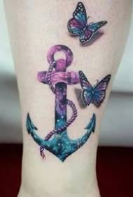 Anchor Tattoo Illustration - 9 skaistu enkura tetovējumu dizainu komplekts