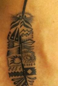 beautiful black and white tribal feather tattoo pattern