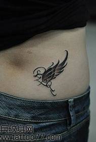 cintura lindamente popular asas tatuagem padrão