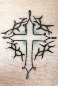 Мінімалістичний племінний візерунок та хрестовий татуювання