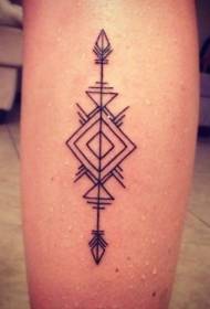 Prachtich symmetrysk Tribal Arrow Tattoo Patroon