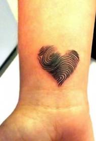 Fingerprint Tattoo--A set of creative fingerprint love tattoo designs
