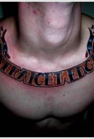 Modello tatuaggio pugnale colorato clavicola