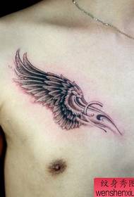 bröst vackra ser vingar tatuering mönster
