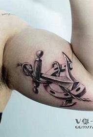 Boom anchor tattoo pattern