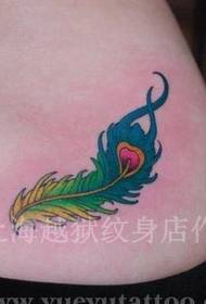dívky jako vzor pasu barevné peří tetování