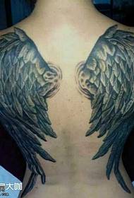 Back feather tattoo pattern