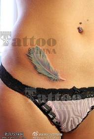 modello di tatuaggio piuma fresco e realistico