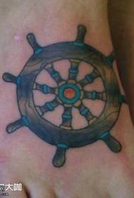 Foot boat wheel tattoo pattern