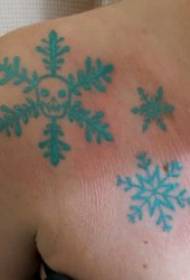Τατουάζ νιφάδες χιονιού 8 Φωτεινό και φωτεινό μοτίβο τατουάζ Snowflake