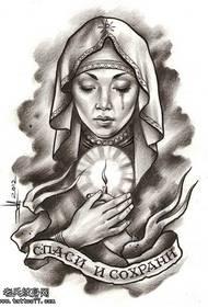 Gambar manuskrip tato Virgin Mary