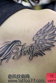 skouer klassieke vleuel tatoeëringspatroon 159928 - Beauty Side Waist Wings Tattoo Patroon