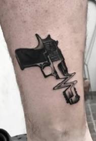 sakumpulan desain tato gun hideung pikeun péstol