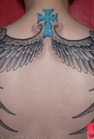 nugaros vėsių sparnų tatuiruotės modelis