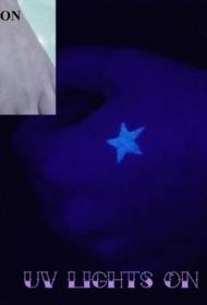 Arm minimalist five-pointed star fluorescent tattoo pattern