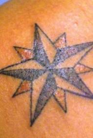 Skouderkleur pentagram tattoo patroan