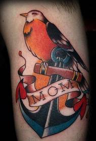 Tatuaggio di ancoraggio alla moda di vecchia scuola in stile europeo e americano vintage Daquan