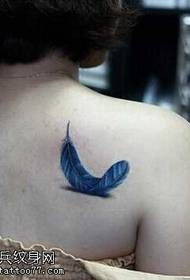 Mchoro wa tattoo ya manyoya ya bluu