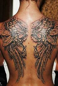 patró de tatuatge d'ala de papallona posterior