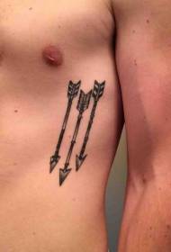 Side Ribs Three Tribal Arrow Tattoo Patroon
