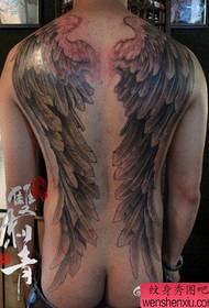 Cool classic full-backed wings tattoo pattern