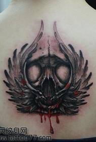 Back popular classic wings skull tattoo pattern