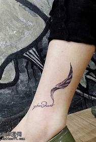 Перје ногу Енглески узорак тетоважа