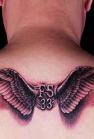 bakre vingen brev tatuering mönster