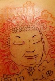 Задня червона лінія Будди зображення татуювання візерунок