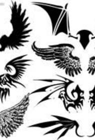 diverse immagini di tatuaggi di ali classiche e modelli di tatuaggi di ali