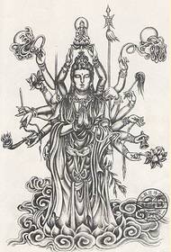Tausend Hand Guanyin Tattoo Manuskript Muster Anerkennung Bild