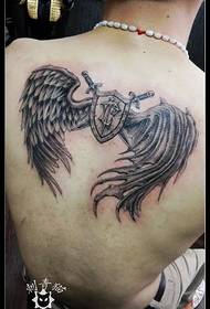 classic demon wings tattoo pattern