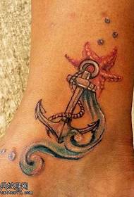 Ankle small fresh anchor tattoo pattern
