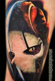 Modello di tatuaggio a colori surreale di Star Wars Robot