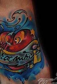 Modello di tatuaggio di amore del piede