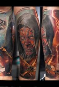 Modèle de tatouage héros de la guerre des étoiles couleur de la jambe