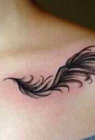 Iphethini le-chest feather tattoo