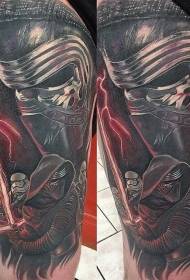 Padrão de tatuagem de perna Star Wars Sith