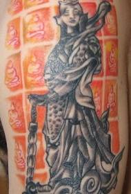 wòch Buda imaj koulè tatoo modèl