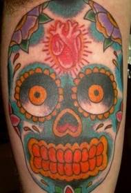 Schëller faarweg mexikanesch Zockerart Tattoo Muster