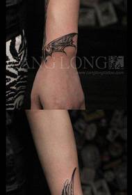 riešo populiarus pusė angelo velnio sparnų tatuiruotės modelio