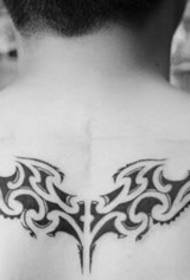 Ghostly Overbearing Demon Wings Tattoo