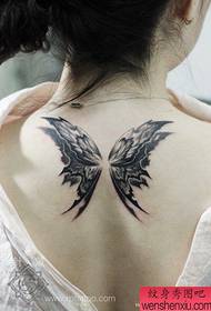 girls back fashion beautiful butterfly wings tattoo pattern