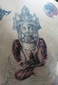 Terug Boeddha beeld tattoo patroon